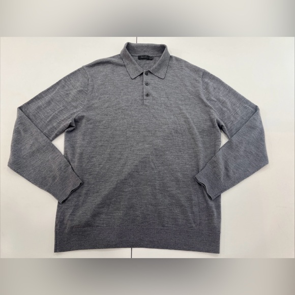 G Fore Sweater Polo Long Sleeve Gray 100% Merino Wool Men’s XXL - Picture 1 of 13